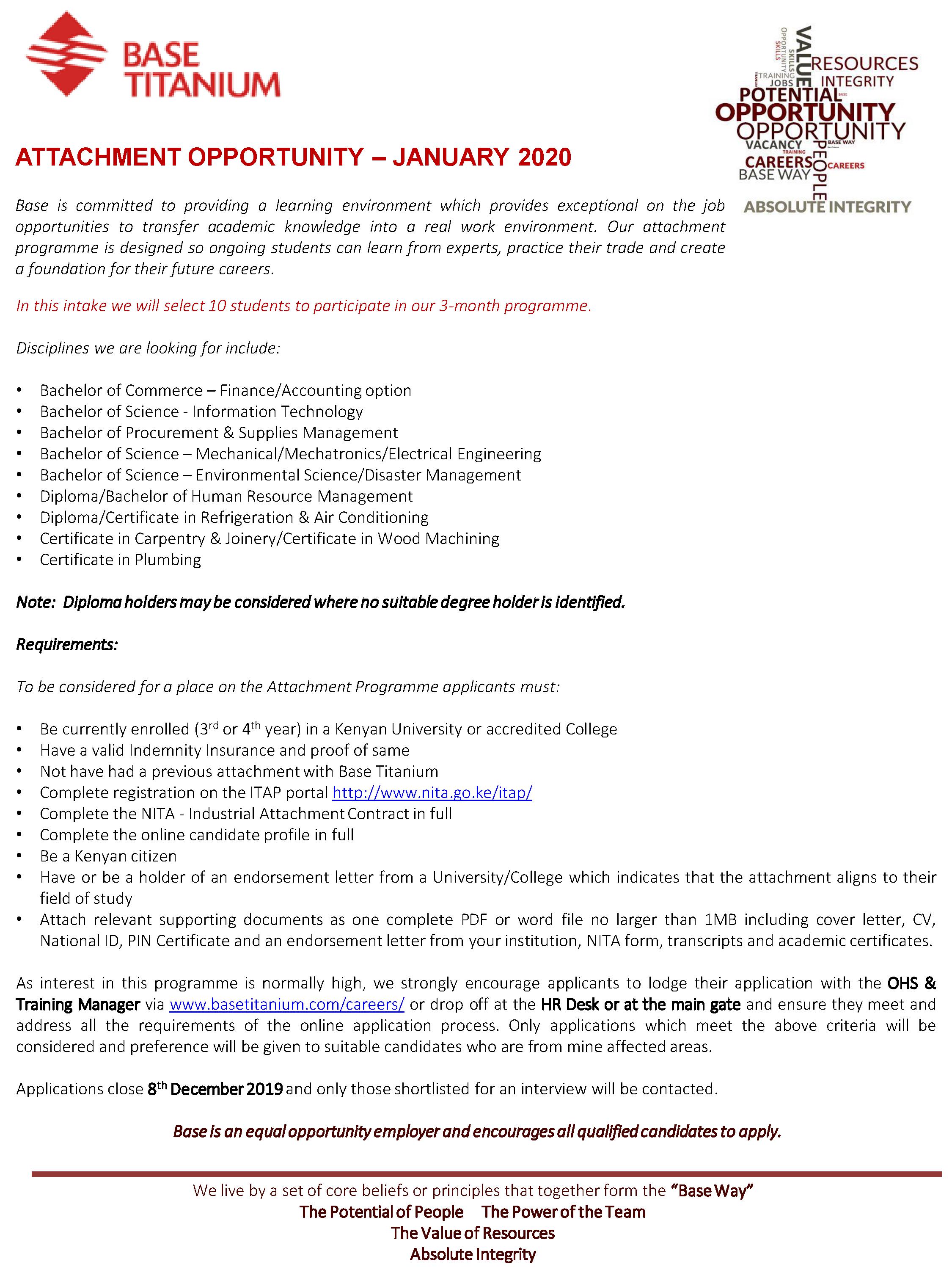 Attachment Programme for Students