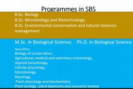programs in school of biological sciences